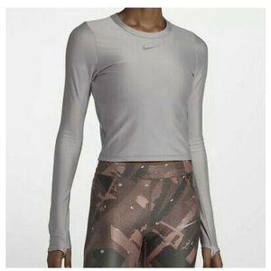 Nike power speed long sleeve crop top